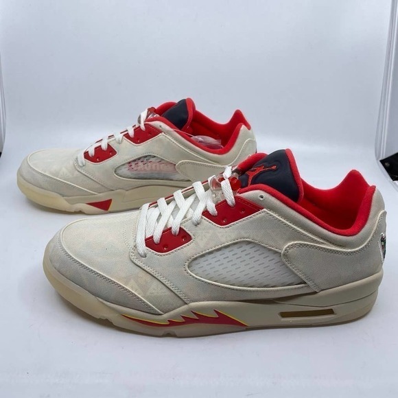 NWT AIR JORDAN 5 RETRO LOW CNY in Sal/Chili Red-Opti Yellow - Picture 5 of 12